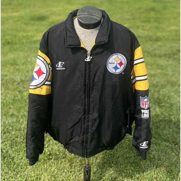 Vintage‎ 1990's Pro Line Size XL Pittsburgh Steelers Puffer Jacket Full Zip Logo - Picture 1 of 14
